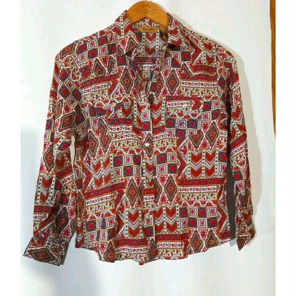 Girls XL Wrangler Long sleeve Shirt Western Cowgirl Rodeo Pearl Snap - Picture 1 of 7